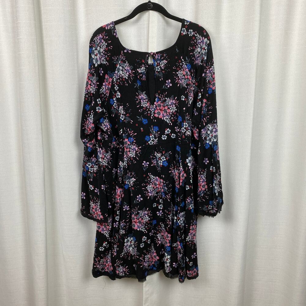 Torrid Black&Pink Floral Challis Mini Dress Sz.24W - Picture 9 of 14